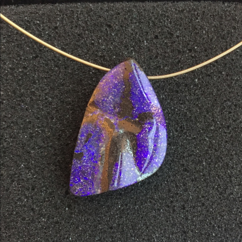 32 Carot Natural Australian Opal on a Gold Chain